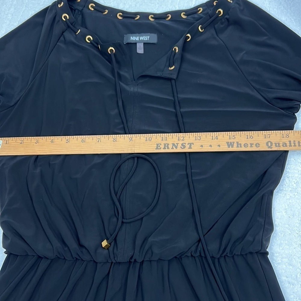 Nine West long sleeve modest little black dress size 6 - Picture 8 of 11